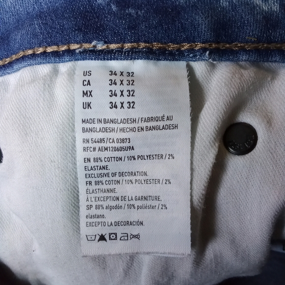 American Eagle Outfitters Ripped Style Light Wash Denim Jeans Extreme Flex - Picture 14 of 15